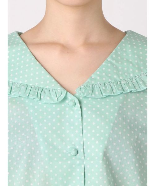 merry jenny（メリージェニー）の「ドットフリルカラーブラウス（シャツ/ブラウス・レディース・オフホワイト/ブラック/ミント・FREE）」の7枚目の写真