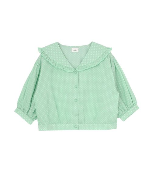 merry jenny（メリージェニー）の「ドットフリルカラーブラウス（シャツ/ブラウス・レディース・オフホワイト/ブラック/ミント・FREE）」の15枚目の写真