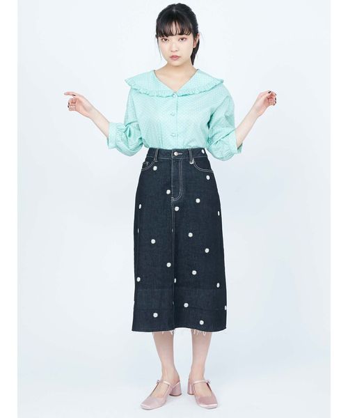 merry jenny（メリージェニー）の「ドットフリルカラーブラウス（シャツ/ブラウス・レディース・オフホワイト/ブラック/ミント・FREE）」の19枚目の写真