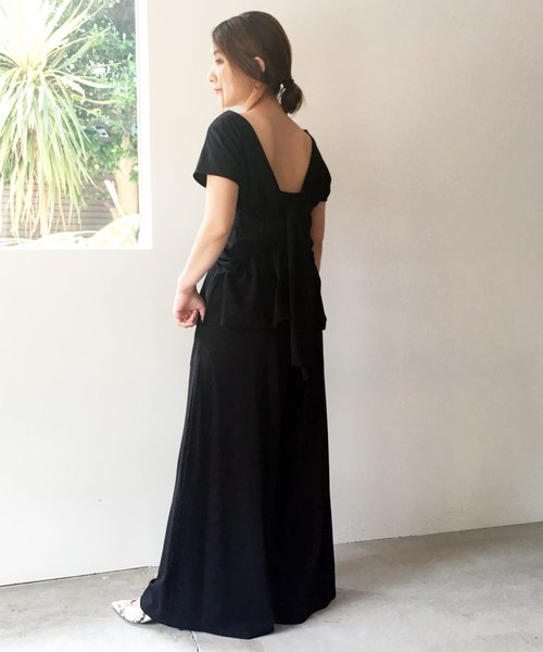 Banner Barrett（バナーバレット）の「BACK RIBBON JERSEY SET UP/バックリボン　ジャージーセットアップ（つなぎ/オールインワン・レディース・ブラック/ブラウン/ベージュ/カーキ・38）」の8枚目の写真