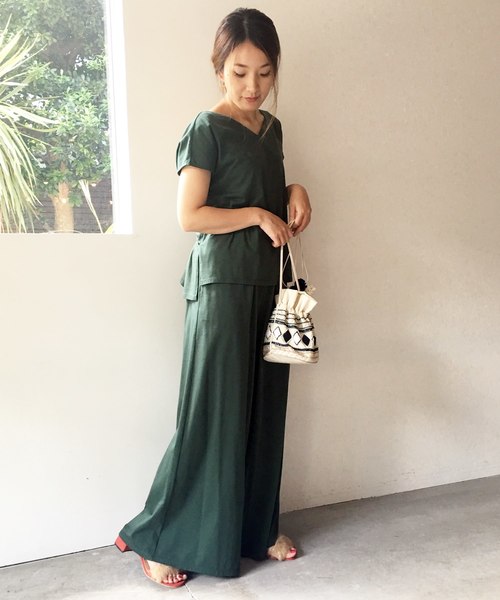 Banner Barrett（バナーバレット）の「BACK RIBBON JERSEY SET UP/バックリボン　ジャージーセットアップ（つなぎ/オールインワン・レディース・ブラック/ブラウン/ベージュ/カーキ・38）」の11枚目の写真