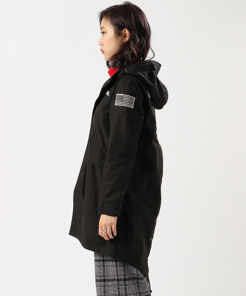 AVIREX(アヴィレックス)の「AVIREX/ アヴィレックス/ L-PATCHED CUSTOM SHELL PARKA X-15/ パッチド カスタム シェルパーカー X-15(モッズコート・レディース・ブラック/カーキ/カモフラージュ/オリーブ・FREE)」の8枚目の写真