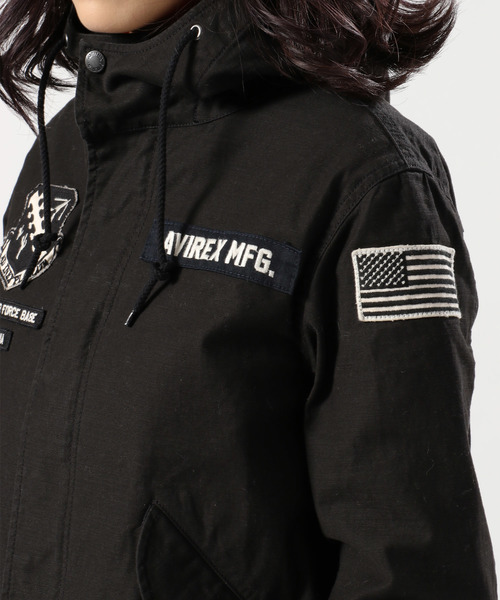 AVIREX(アヴィレックス)の「AVIREX/ アヴィレックス/ L-PATCHED CUSTOM SHELL PARKA X-15/ パッチド カスタム シェルパーカー X-15(モッズコート・レディース・ブラック/カーキ/カモフラージュ/オリーブ・FREE)」の10枚目の写真