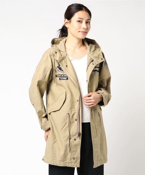 AVIREX(アヴィレックス)の「AVIREX/ アヴィレックス/ L-PATCHED CUSTOM SHELL PARKA X-15/ パッチド カスタム シェルパーカー X-15(モッズコート・レディース・ブラック/カーキ/カモフラージュ/オリーブ・FREE)」の13枚目の写真