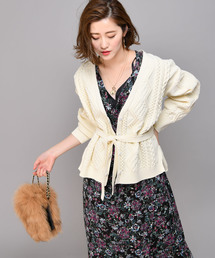 RIVE DROITE | サッシュ付ケーブルカーディガン(カーディガン/ボレロ)