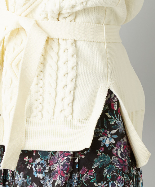 RIVE DROITE（リヴドロワ）の「サッシュ付ケーブルカーディガン（カーディガン/ボレロ・レディース・オフホワイト/ブラック・FREE）」の19枚目の写真