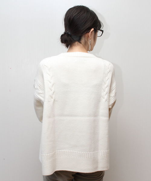 Le Tricoteur(ルトリコチュール)の「Le Tricoteur/ル トリコチュール ガンジーセーター GUERNSEY SWEATER(ニット/セーター・レディース・ベージュ/レッド/ホワイト/ネイビー・36)」の17枚目の写真