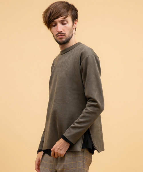 UNITED TOKYO（ユナイテッドトウキョウ）の「ネオスウェードサイドZIPプルオーバー（Tシャツ/カットソー・メンズ・キャメル/ブラック/カーキ・1/2/3）」の2枚目の写真