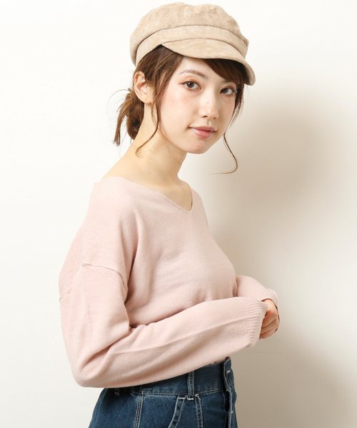 カシミヤタッチVネックプルオーバー カシミヤタッチVネックプルオーバー