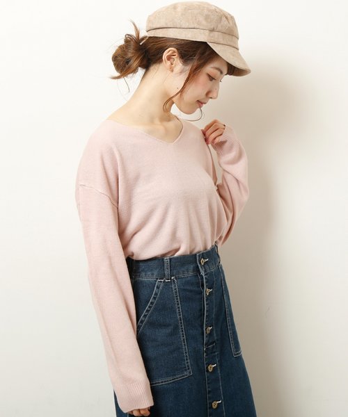 カシミヤタッチVネックプルオーバー カシミヤタッチVネックプルオーバー