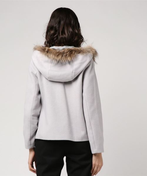 archives（アルシーヴ）の「ショート丈ダッフルコート（ダッフルコート・レディース・パープル/ネイビー/アイボリー/シルバーグレー・MEDIUM）」の6枚目の写真