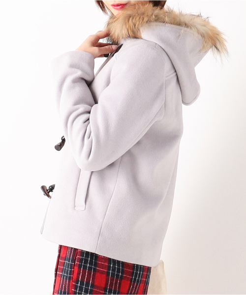 archives（アルシーヴ）の「ショート丈ダッフルコート（ダッフルコート・レディース・パープル/ネイビー/アイボリー/シルバーグレー・MEDIUM）」の3枚目の写真