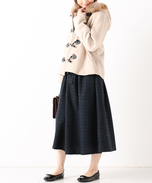 archives（アルシーヴ）の「ショート丈ダッフルコート（ダッフルコート・レディース・パープル/ネイビー/アイボリー/シルバーグレー・MEDIUM）」の9枚目の写真