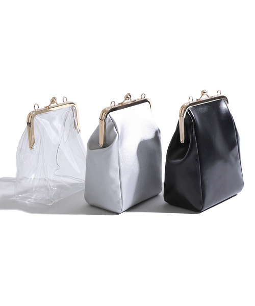 WEGO（ウィゴー）の「WEGO/がま口ショルダーバッグ（ショルダーバッグ・レディース・ブラック/ホワイト系その他/シルバー・FREE）」の12枚目の写真