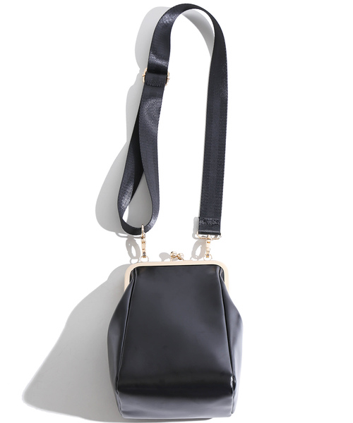 WEGO（ウィゴー）の「WEGO/がま口ショルダーバッグ（ショルダーバッグ・レディース・ブラック/ホワイト系その他/シルバー・FREE）」の7枚目の写真