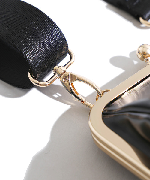 WEGO（ウィゴー）の「WEGO/がま口ショルダーバッグ（ショルダーバッグ・レディース・ブラック/ホワイト系その他/シルバー・FREE）」の11枚目の写真