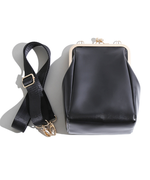 WEGO（ウィゴー）の「WEGO/がま口ショルダーバッグ（ショルダーバッグ・レディース・ブラック/ホワイト系その他/シルバー・FREE）」の16枚目の写真