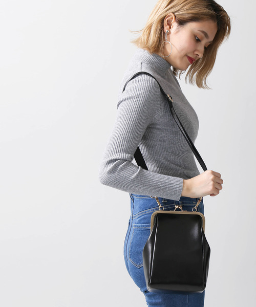 WEGO（ウィゴー）の「WEGO/がま口ショルダーバッグ（ショルダーバッグ・レディース・ブラック/ホワイト系その他/シルバー・FREE）」の10枚目の写真