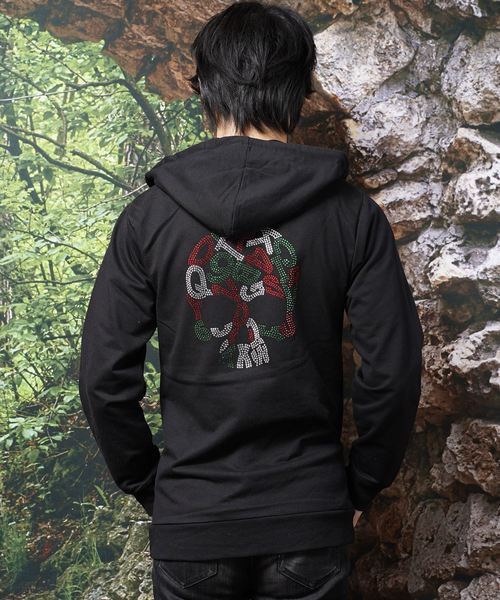 おしゃれスタ(オシャレスタ)の「スカルラインストーンフードジップジャケット(SS)(その他アウター・メンズ・A/B/C/D・L/M)」の6枚目の写真