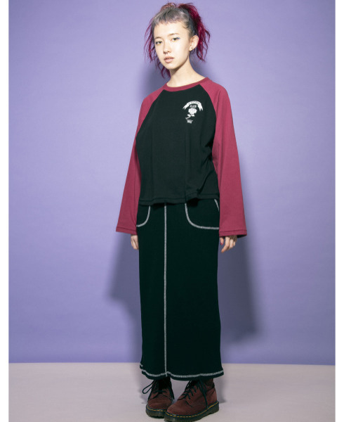 Candy Stripper（キャンディストリッパー）の「CANDY CLUB RAGLAN トップ（Tシャツ/カットソー・レディース・ブラック/オフホワイト/イエロー・2）」の7枚目の写真