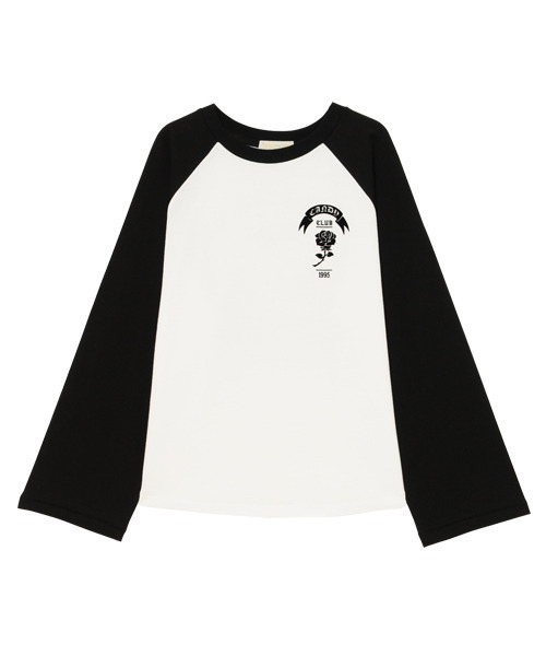 Candy Stripper（キャンディストリッパー）の「CANDY CLUB RAGLAN トップ（Tシャツ/カットソー・レディース・ブラック/オフホワイト/イエロー・2）」の12枚目の写真