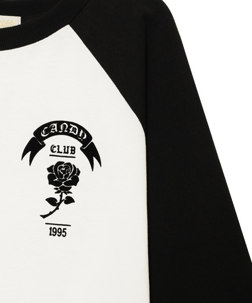 Candy Stripper（キャンディストリッパー）の「CANDY CLUB RAGLAN トップ（Tシャツ/カットソー・レディース・ブラック/オフホワイト/イエロー・2）」の9枚目の写真