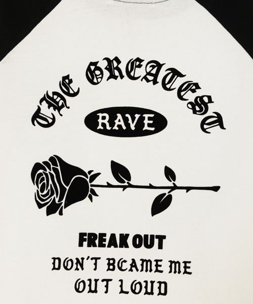 Candy Stripper（キャンディストリッパー）の「CANDY CLUB RAGLAN トップ（Tシャツ/カットソー・レディース・ブラック/オフホワイト/イエロー・2）」の8枚目の写真