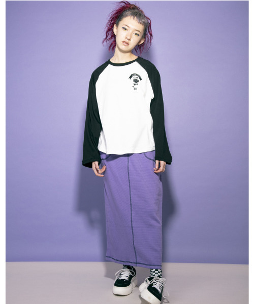 Candy Stripper（キャンディストリッパー）の「CANDY CLUB RAGLAN トップ（Tシャツ/カットソー・レディース・ブラック/オフホワイト/イエロー・2）」の14枚目の写真