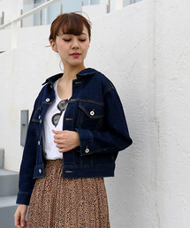 MARBLE WALTS | デニム後ろリボン☆がカワイイストレッチの効いたＧジャン(デニムジャケット)