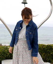 MARBLE WALTS | デニム後ろリボン☆がカワイイストレッチの効いたＧジャン(デニムジャケット)