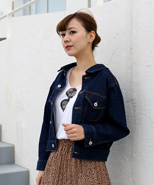 MARBLE WALTS(マーブルワルツ)の「デニム後ろリボンGジャン(デニムジャケット・レディース・インディゴブルー/ブルー・M/L)」の3枚目の写真