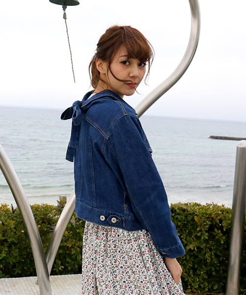 MARBLE WALTS(マーブルワルツ)の「デニム後ろリボンGジャン(デニムジャケット・レディース・インディゴブルー/ブルー・M/L)」の18枚目の写真