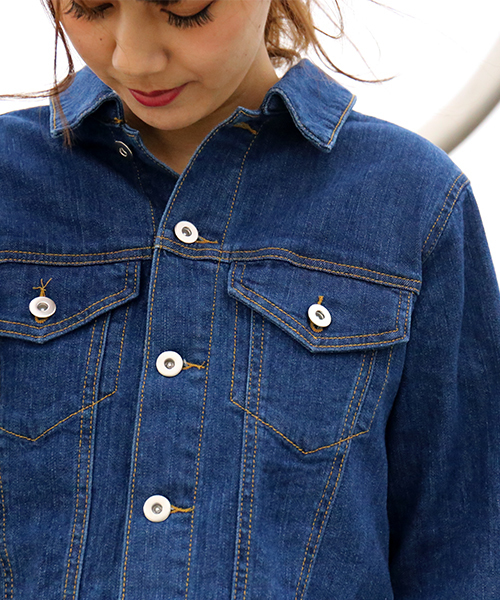 MARBLE WALTS(マーブルワルツ)の「デニム後ろリボンGジャン(デニムジャケット・レディース・インディゴブルー/ブルー・M/L)」の21枚目の写真