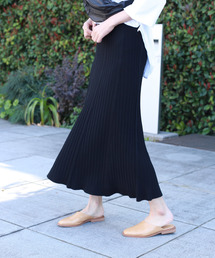 【Auntie Rosa】ニットプリーツロングスカート