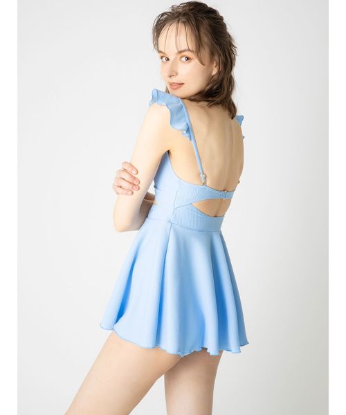 dazzlin（ダズリン）の「フリルショルダーワンピース【水着】（水着・レディース・ブラック/ピンク/ブルー・FREE）」の12枚目の写真