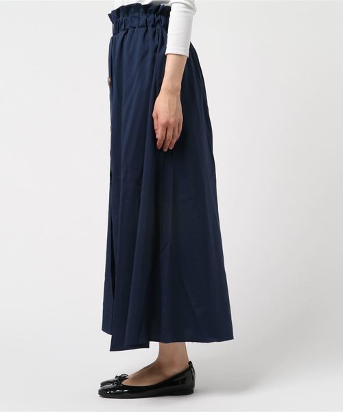 STYLEBLOCK（スタイルブロック）の「前ボタンロングフレアスカート（スカート・レディース・ベージュ/ピンク/サックスブルー/カーキ/ネイビー・M）」の7枚目の写真
