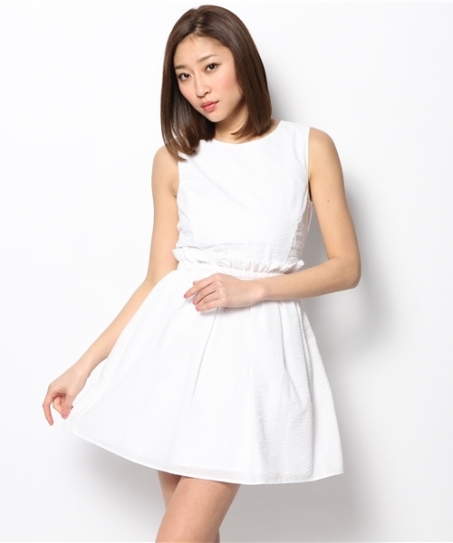 Ray BEAMS(レイビームス)の「◎○Ray BEAMS / サッカーストライプ ギャザーワンピース(ワンピース・レディース・ホワイト/ブルー系その他・0/1)」の15枚目の写真