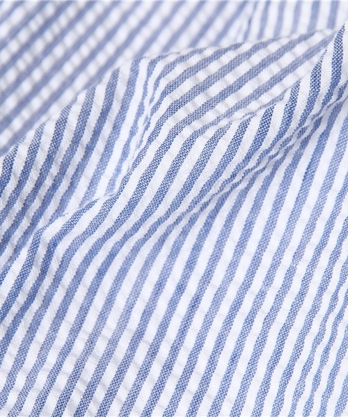 Ray BEAMS(レイビームス)の「◎○Ray BEAMS / サッカーストライプ ギャザーワンピース(ワンピース・レディース・ホワイト/ブルー系その他・0/1)」の6枚目の写真