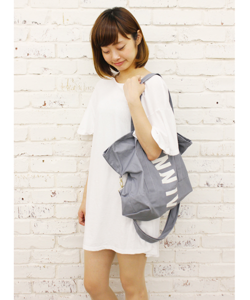 Kastane（カスタネ）の「【Kastane】 MAGAZINE BAG（トートバッグ・レディース・ホワイト/ブル－グレ－/ネイビー・FREE）」の22枚目の写真