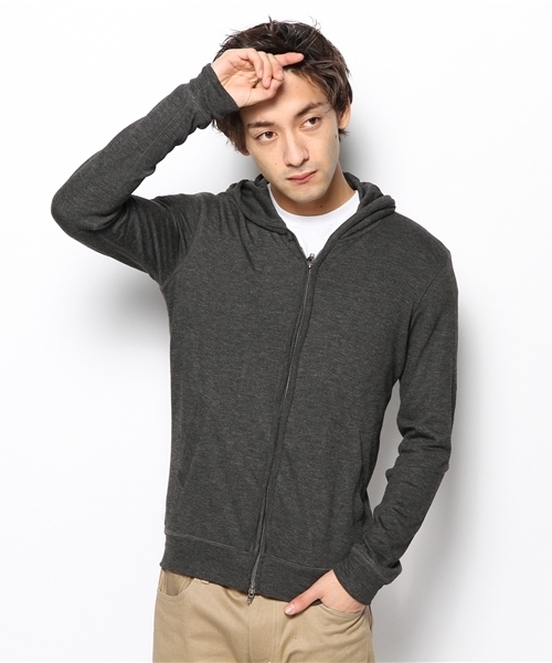 PLST(プラステ)の「Men 二重仕立てジップアップパーカ(パーカー・メンズ・ブラック/ヘザーグレー・LARGE/X-LARGE/MEDIUM/SMALL)」の2枚目の写真