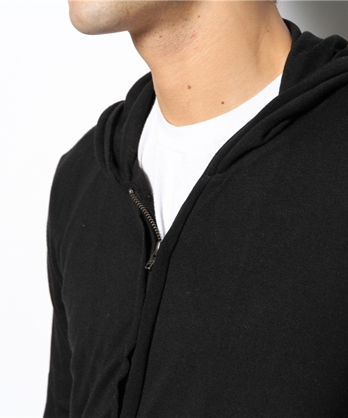 PLST(プラステ)の「Men 二重仕立てジップアップパーカ(パーカー・メンズ・ブラック/ヘザーグレー・LARGE/X-LARGE/MEDIUM/SMALL)」の4枚目の写真