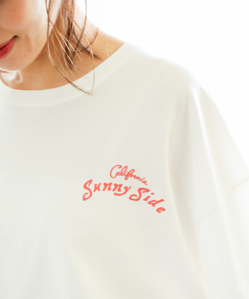 BAYFLOW(ベイフロー)の「カリフォルニアコットン BIG Tシャツ(Tシャツ/カットソー・レディース・ホワイト/チャコール/イエロー・FREE)」の5枚目の写真