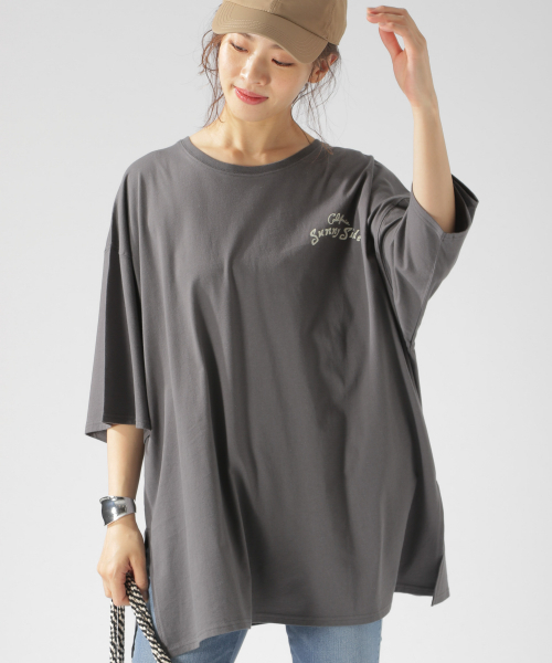 BAYFLOW(ベイフロー)の「カリフォルニアコットン BIG Tシャツ(Tシャツ/カットソー・レディース・ホワイト/チャコール/イエロー・FREE)」の15枚目の写真