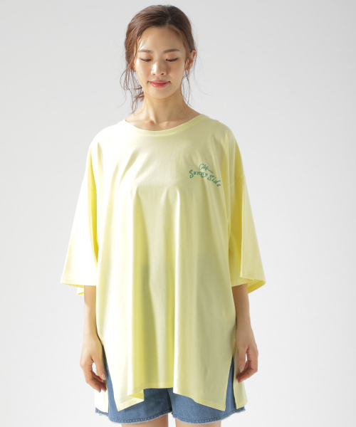 BAYFLOW(ベイフロー)の「カリフォルニアコットン BIG Tシャツ(Tシャツ/カットソー・レディース・ホワイト/チャコール/イエロー・FREE)」の22枚目の写真