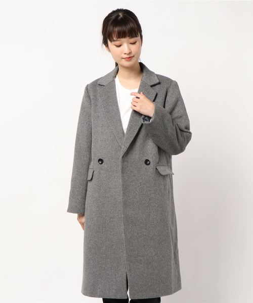 INTERPLANET（インタープラネット）の「ウールカルゼチェスターコート（チェスターコート・レディース・チャコールグレー/ブラック/ネイビー・FREE）」の3枚目の写真