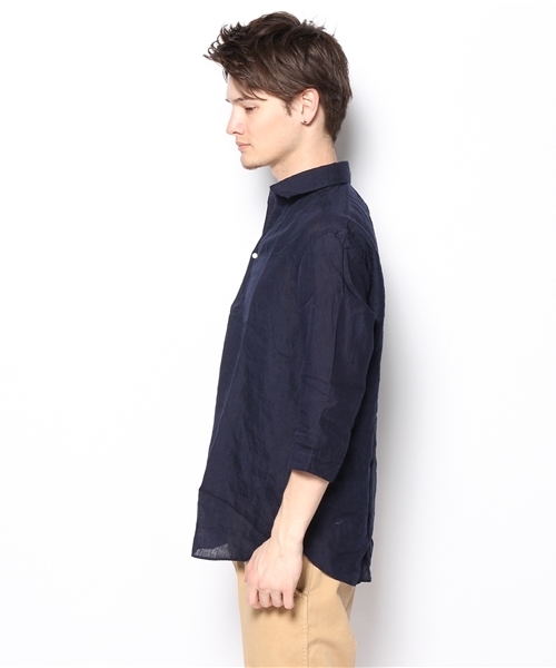 SHIPS(シップス)の「SC: 7スリーブ リネン ソリッド カプリシャツ(シャツ/ブラウス・メンズ・ホワイト/ネイビー・SMALL/MEDIUM/LARGE/X-LARGE)」の4枚目の写真