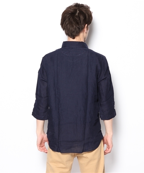 SHIPS(シップス)の「SC: 7スリーブ リネン ソリッド カプリシャツ(シャツ/ブラウス・メンズ・ホワイト/ネイビー・SMALL/MEDIUM/LARGE/X-LARGE)」の7枚目の写真