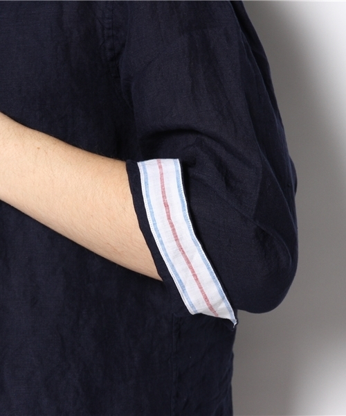 SHIPS(シップス)の「SC: 7スリーブ リネン ソリッド カプリシャツ(シャツ/ブラウス・メンズ・ホワイト/ネイビー・SMALL/MEDIUM/LARGE/X-LARGE)」の10枚目の写真