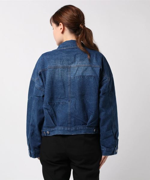 ENVYM（アンビー）の「ＢＩＧポケットデニムＪＫ（デニムジャケット・レディース・ブルー/カモフラージュ・FREE）」の3枚目の写真