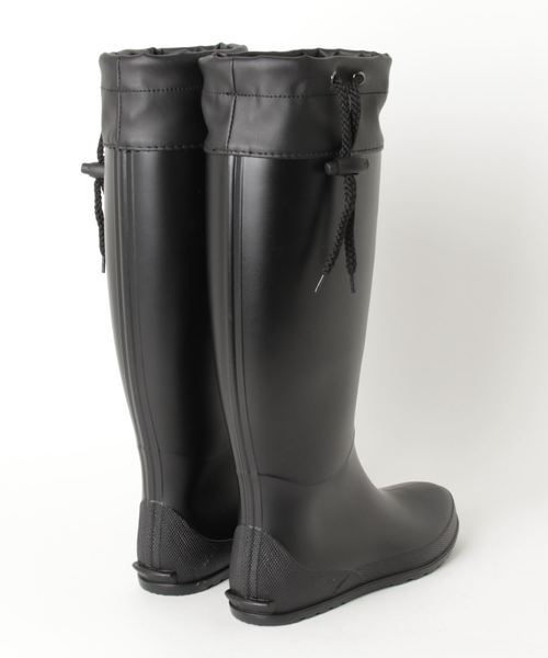 menue(メヌエ)の「シューズバッグ付き 折りたためるロングレインブーツ ポータブルレインブーツ(レインシューズ・レディース・ブラック/ダークブラウン・LL/S/M/L)」の3枚目の写真